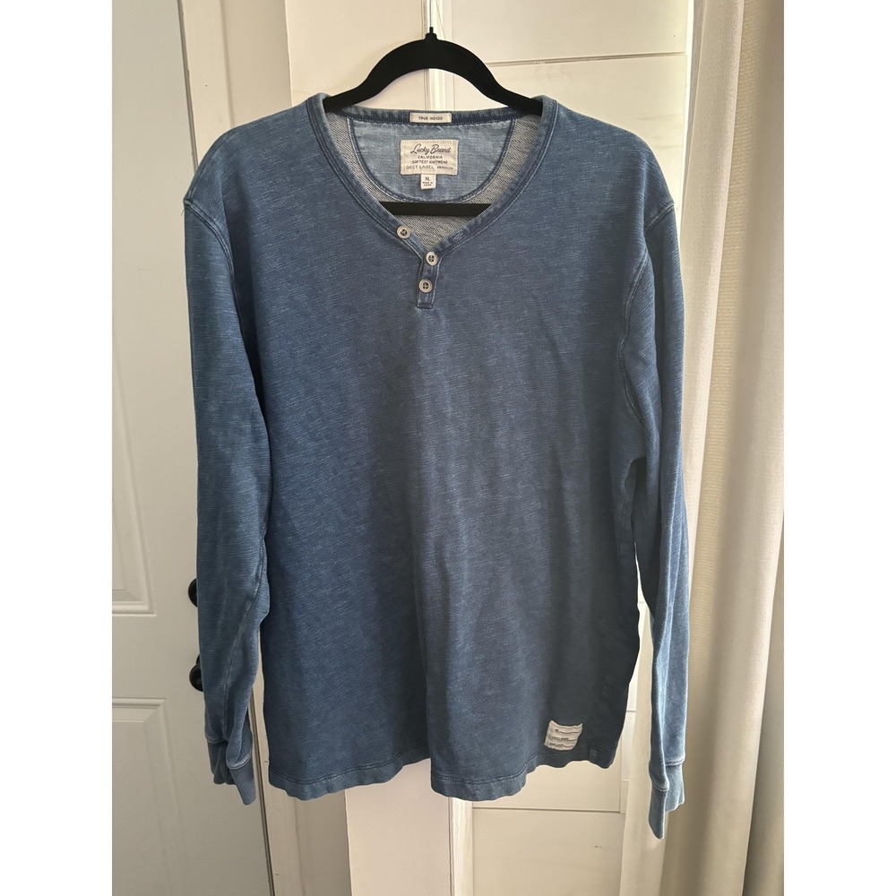 Lucky Brand Blue Long Sleeve Henley Shirt